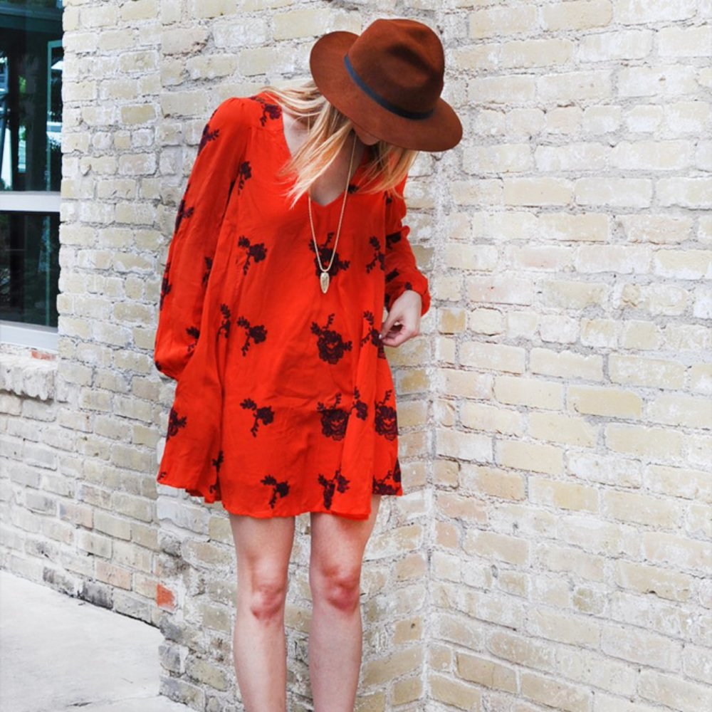 FREE PEOPLE Emma Austin Embroidered Dress {OO17}